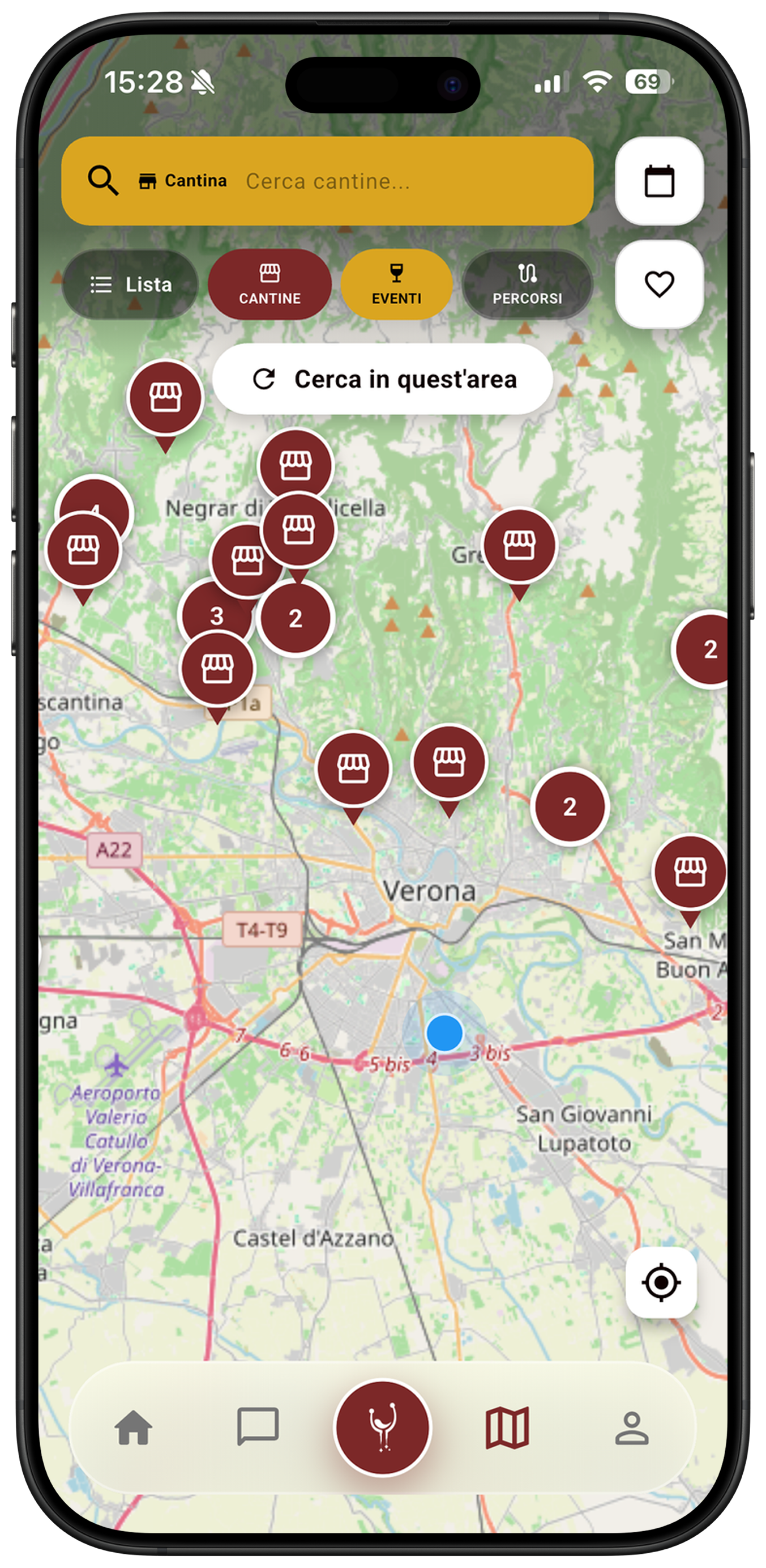 Screenshot dell'app Vinary